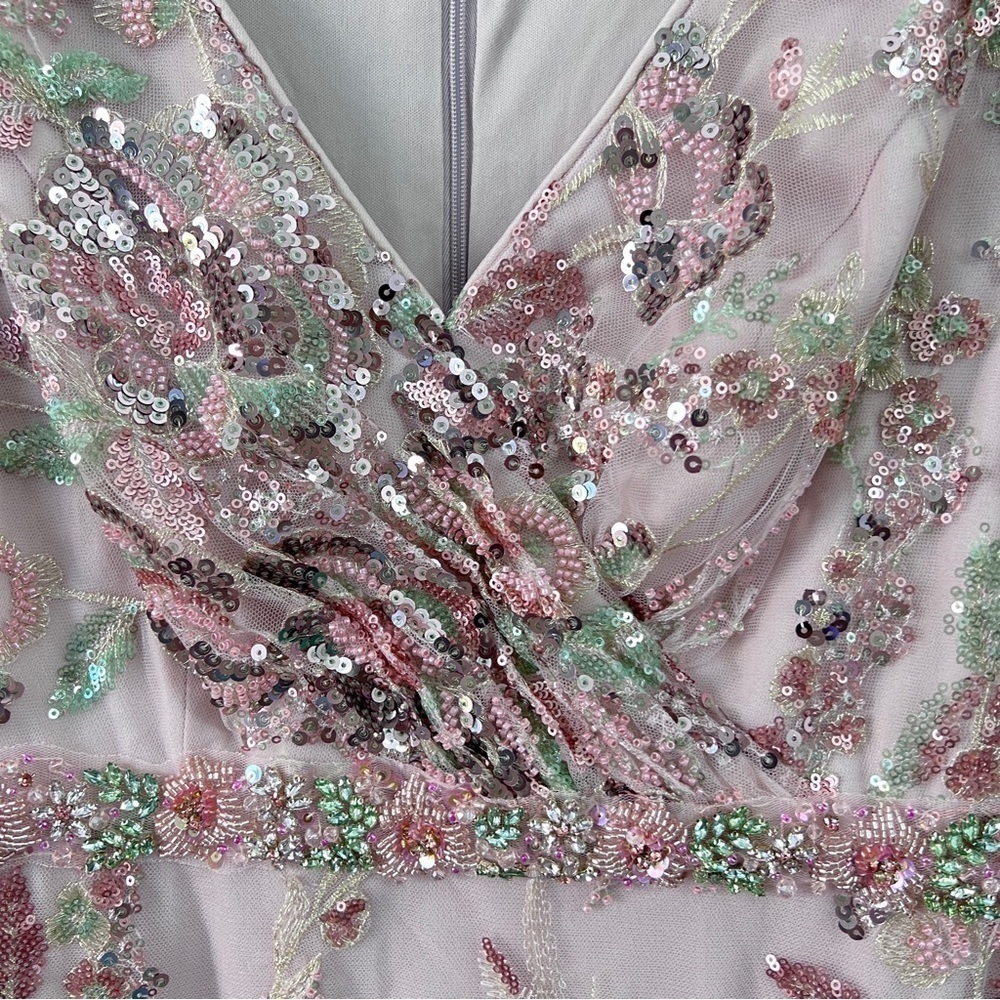 NEW $598 MAC DUGGAL 67880 FLORAL EMBELLISHED SHORT SLEEVE GOWN SIZE 8 - Picture 8 of 17
